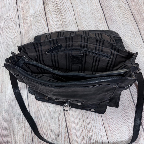 Frye Large Cameron Black Leather Satchel - Picture 9 of 9